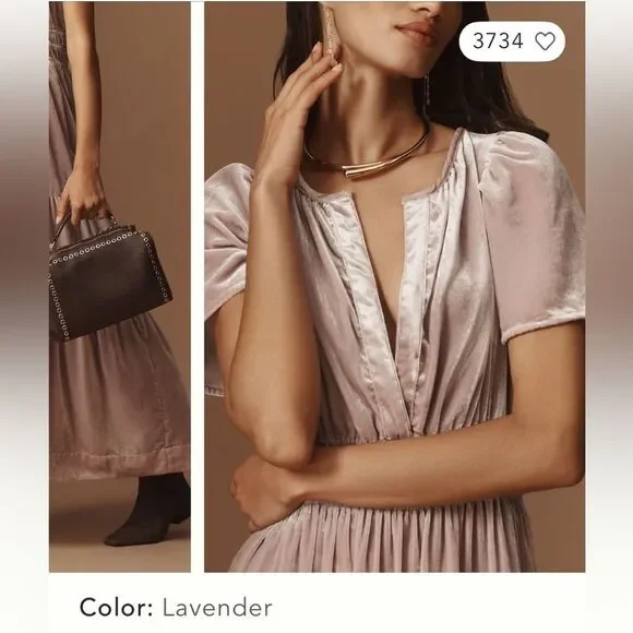 The Somerset Maxi Dress:
Velvet Edition by Anthropologie in Lavender - Picture 2 of 9